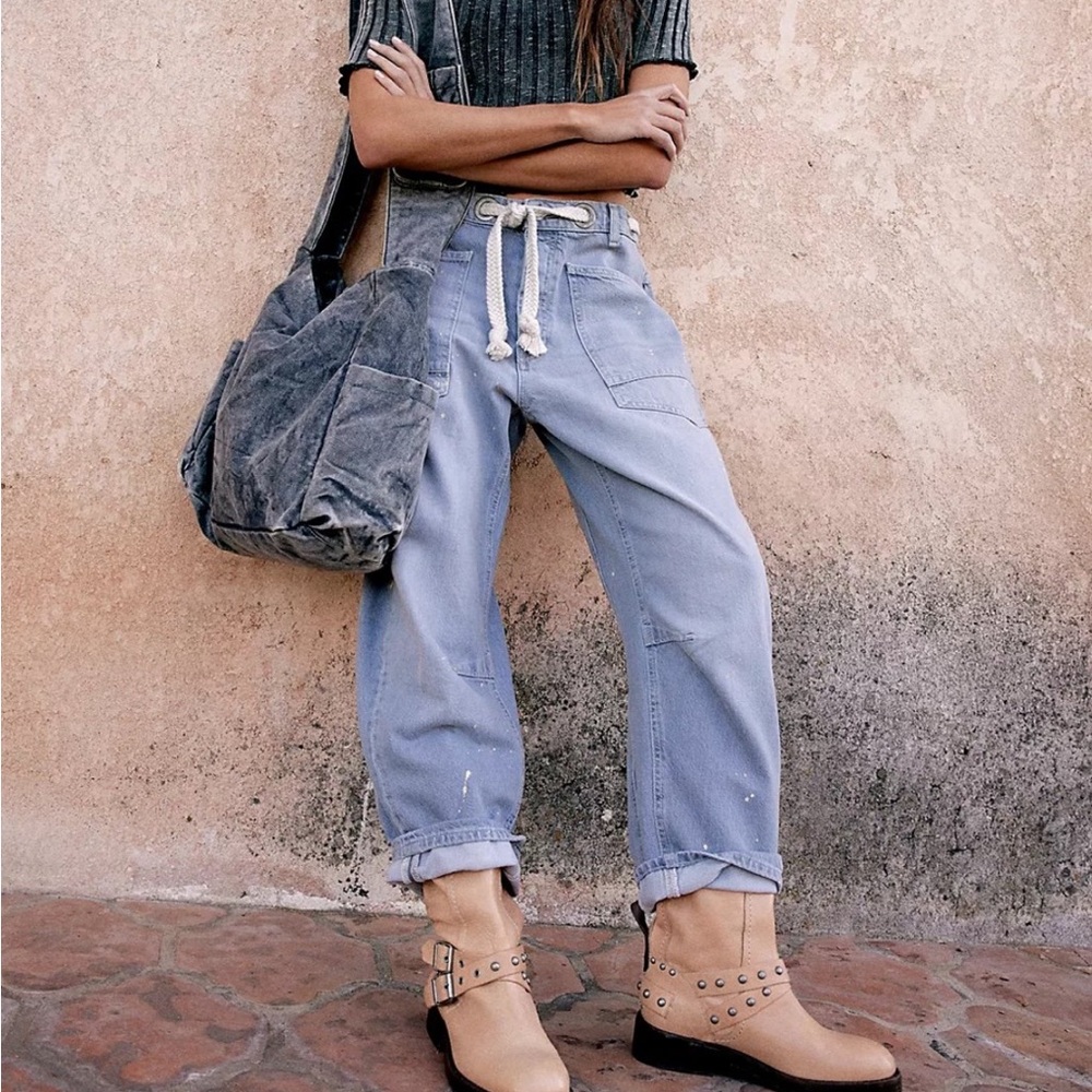 Free People We The Free Moxie Pull-On Barrel Jeans